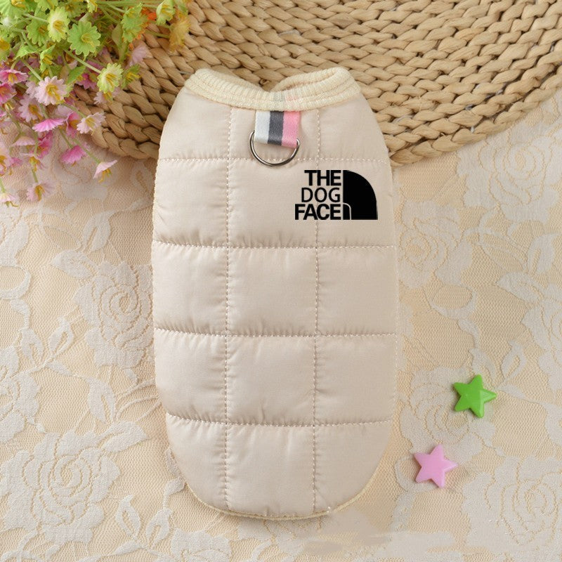 "The Dog Face" Sleeveless Dog Coat with Harness Ring