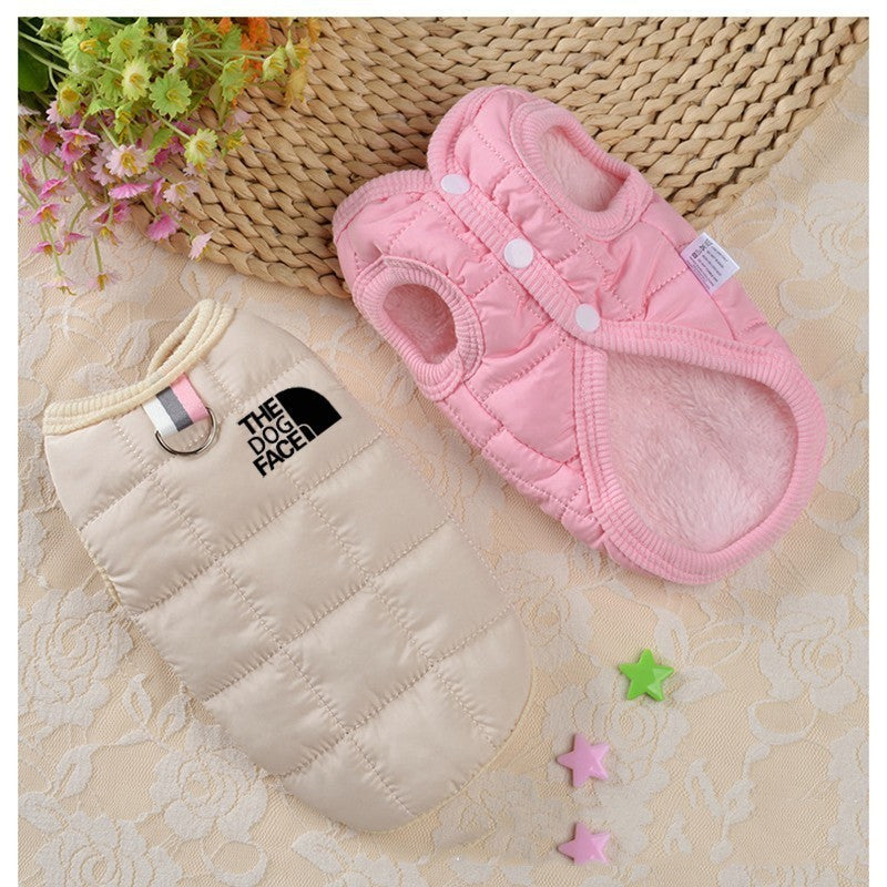 "The Dog Face" Sleeveless Dog Coat with Harness Ring