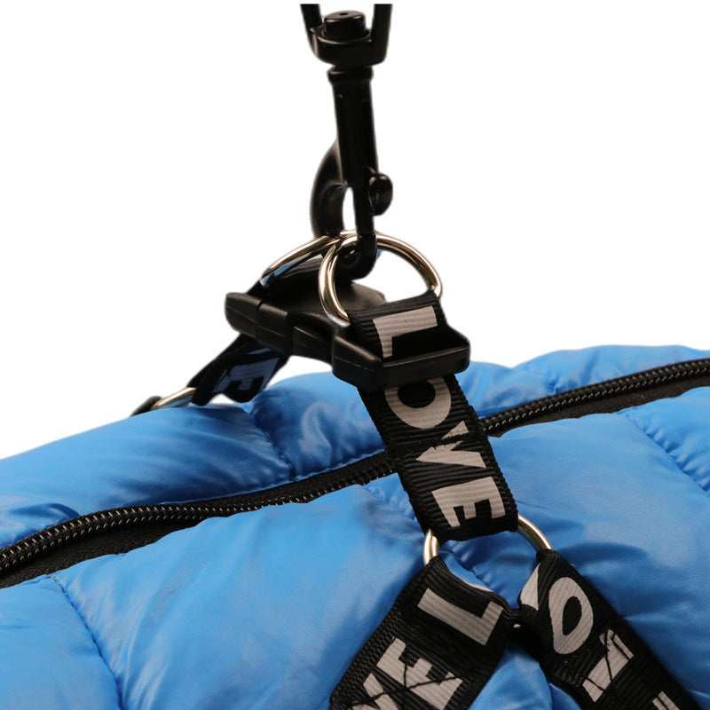"Gianduia" Dog Down Jacket with Integrated Harness and Double Attachment Ring