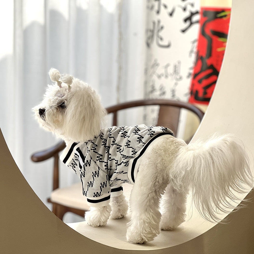Maglia "Whitepine" per Cani – Design Astratto Bianco o Nero