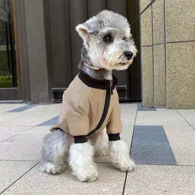 Abrigo para Perros Beige con Cremallera - Impermeable Acolchado