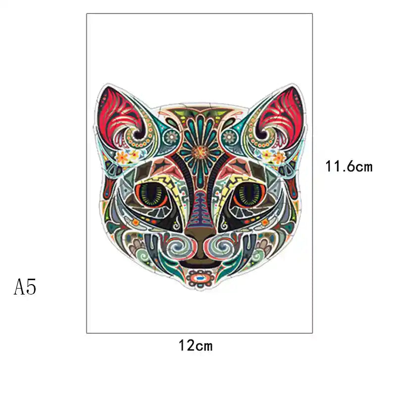 Puzzle Legno Gatto Fiori - Gioco Educativo Irregolare by Dog Moda