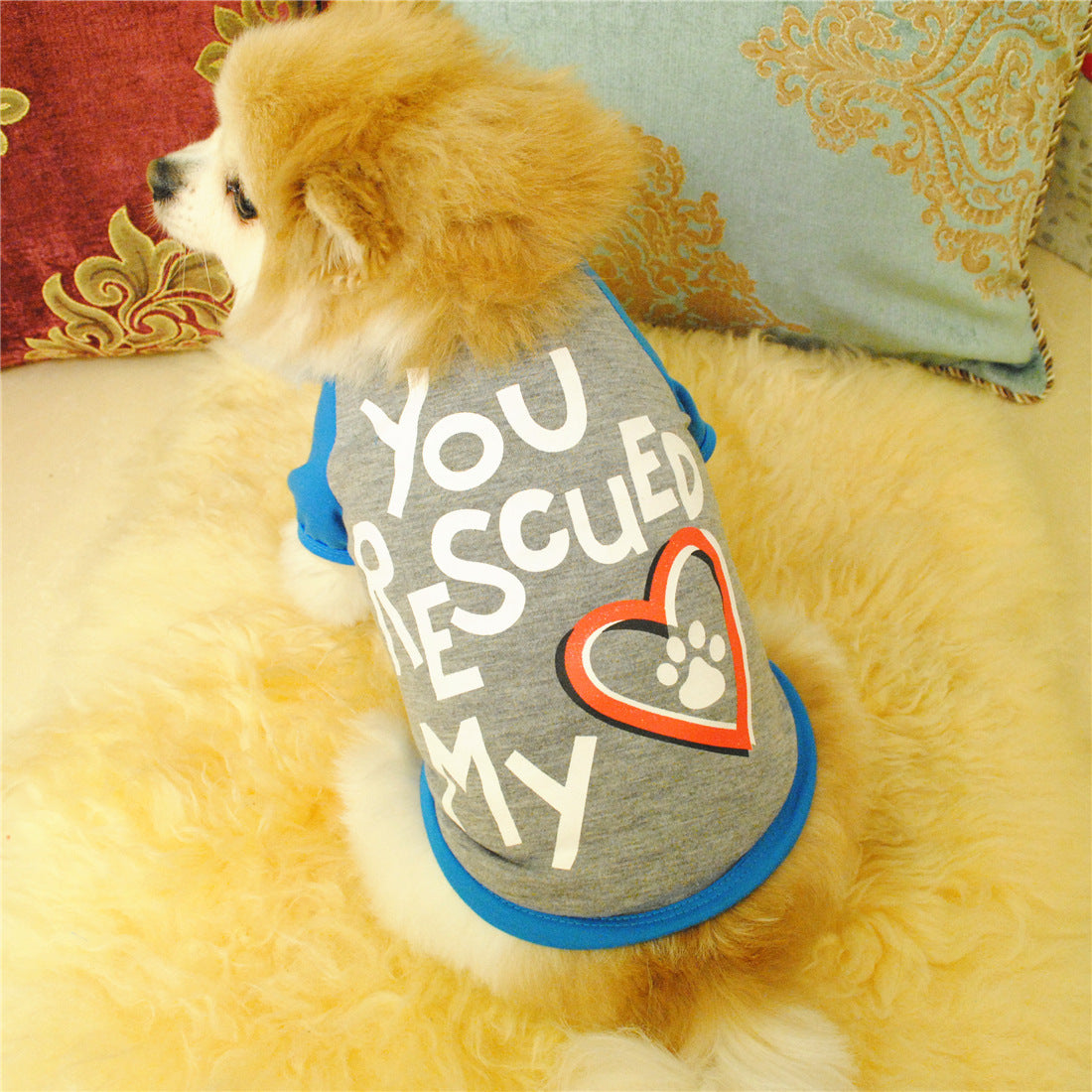 "You Rescued My Heart" Dog T-Shirt - Style and Comfort for Your Loyal Friend