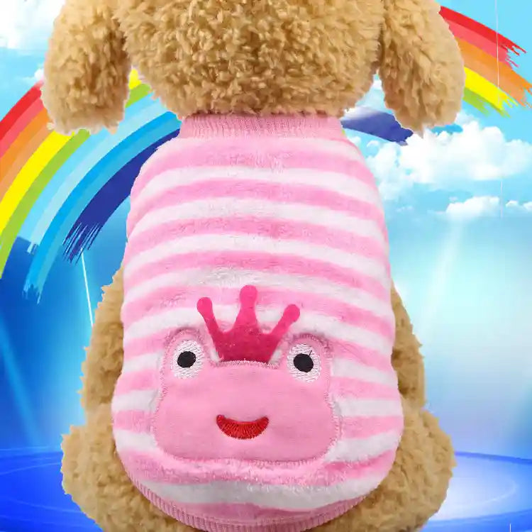 犬用ノースリーブフリースシャツ - 楽しいデザイン