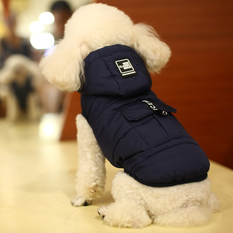 Dog Down Jacket with Removable Hood "Nice" Decorative Pocket