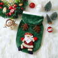 Cappotto Natale Cani con Cappuccio Ricami 3D Rosso Verde