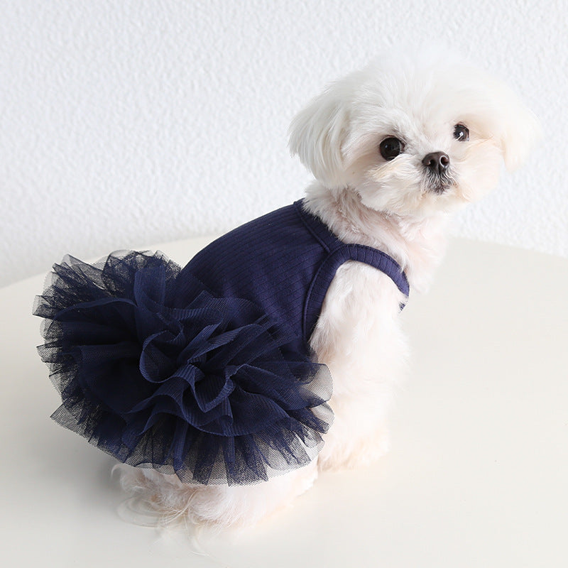 Vestitino per cani femmina con canottierina e gonnellina in tulle - Dog Moda
