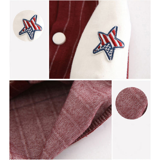 Maglia Baseball Righe per Cani - Bottoni Stile Sport by Dog Moda