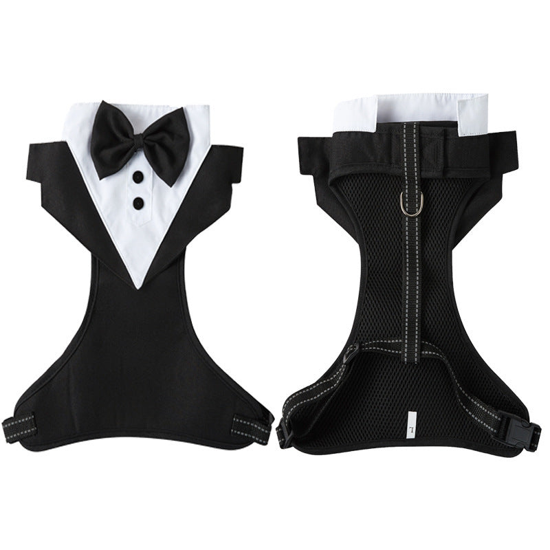 Elegant "Smoking" dog harness for special occasions