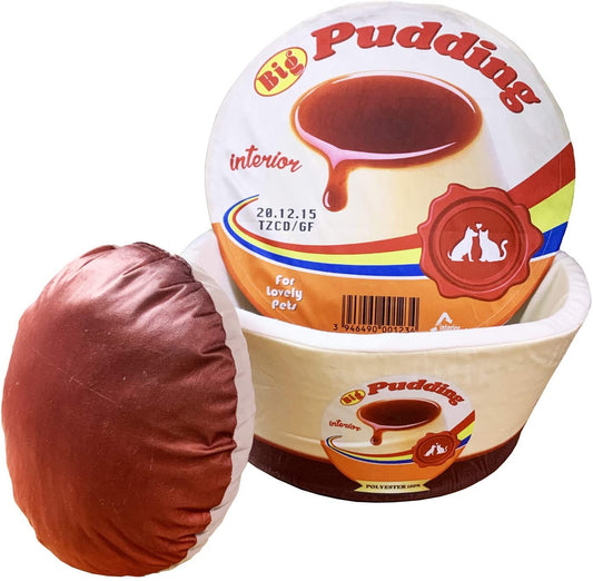 Cuccia a Cesta per Gatti "Budino al Cioccolato" – Morbida, Accogliente e con Cuscino Removibile