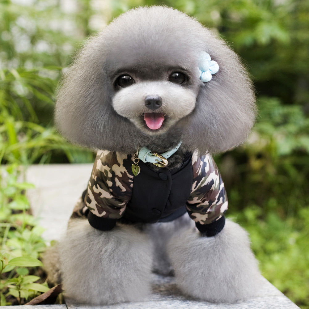 FBI Fleece Dog Coat - Military Camouflage 4 Legs