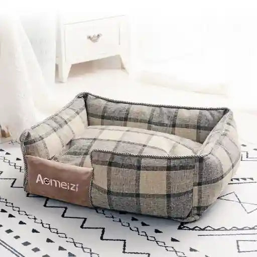 Caseta rectangular para perros - con respaldo elevado