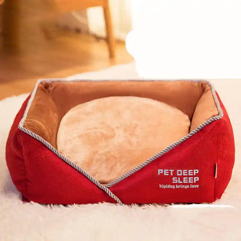 取り外し可能なクッション付きディープスリープ犬猫用ベッド