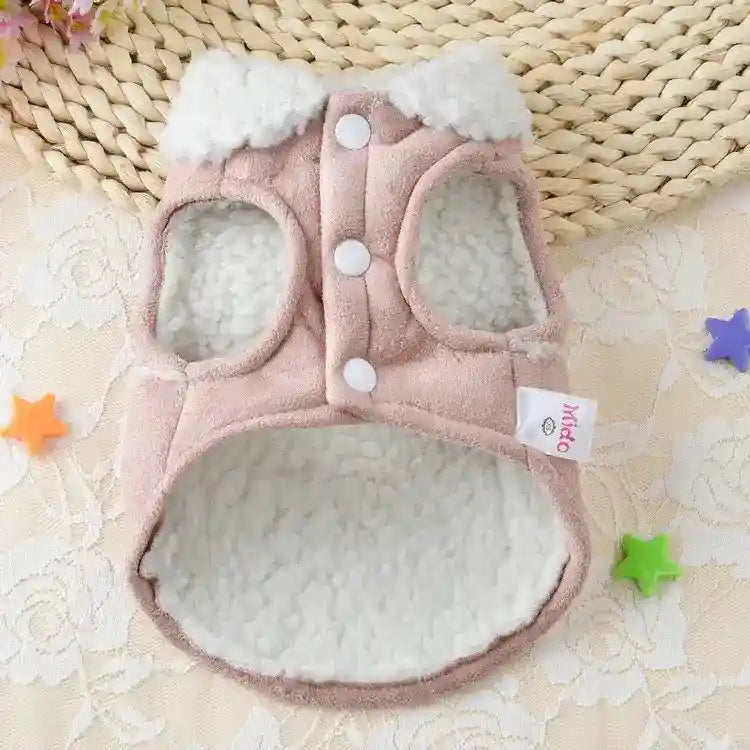 Cappotto Velluto Cani - Smanicato con Colletto Pile by Dog Moda