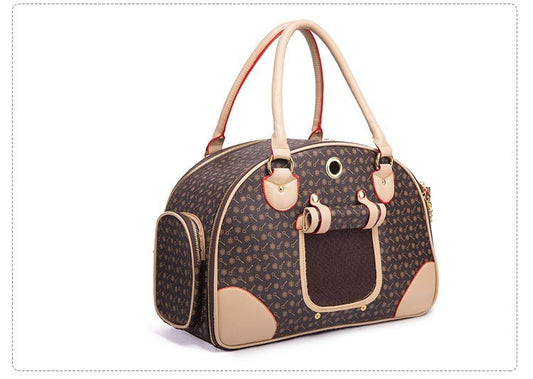 Borsa trasportino per cani in eco-pelle "Chanel"