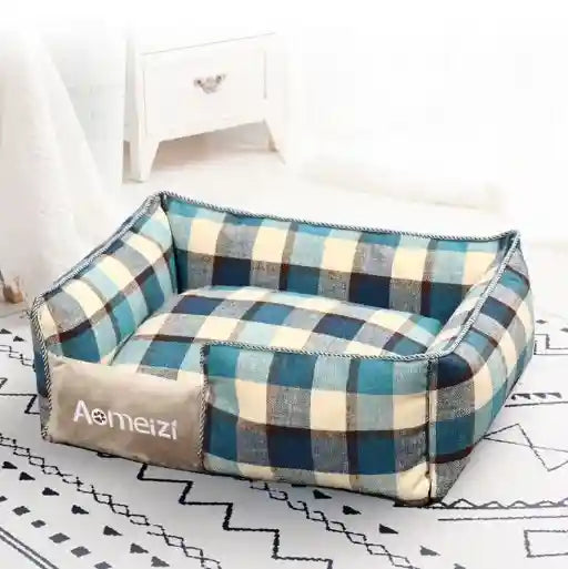 Caseta rectangular para perros - con respaldo elevado
