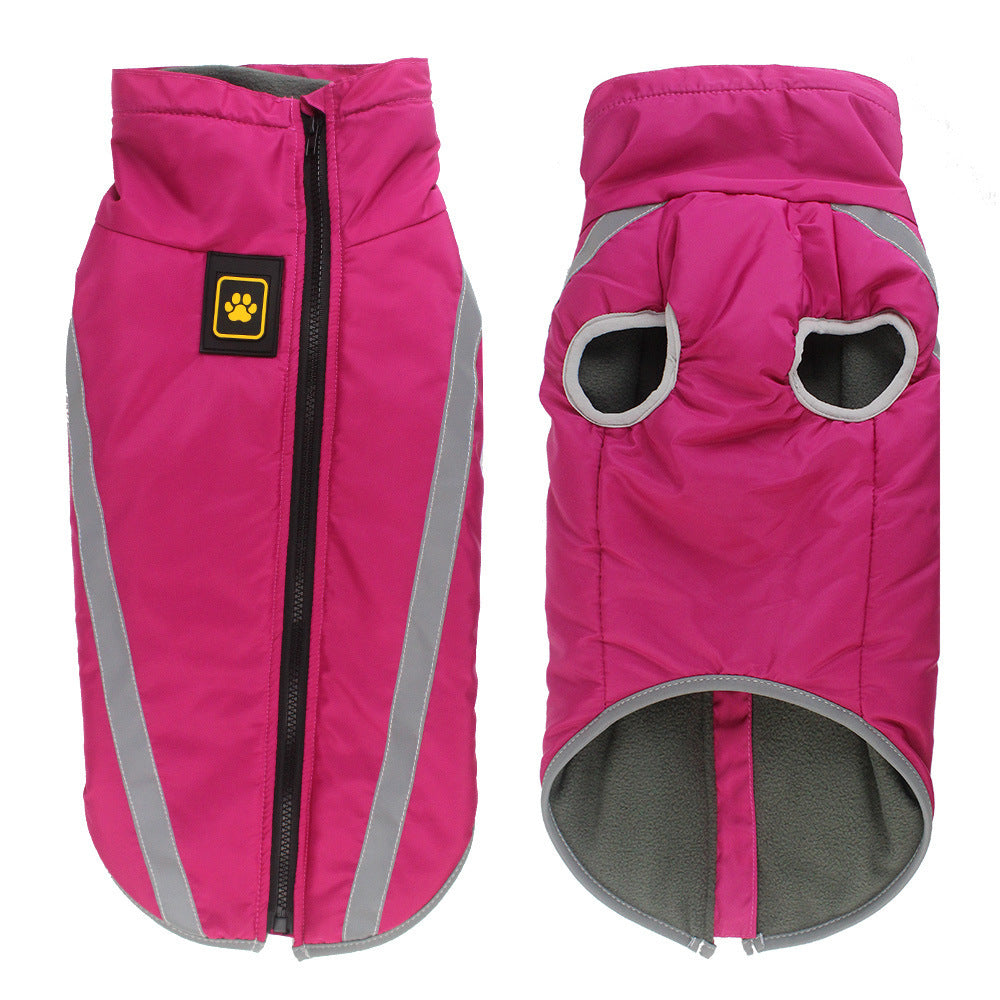 Easy to wear reflective and padded fleece dog jacket