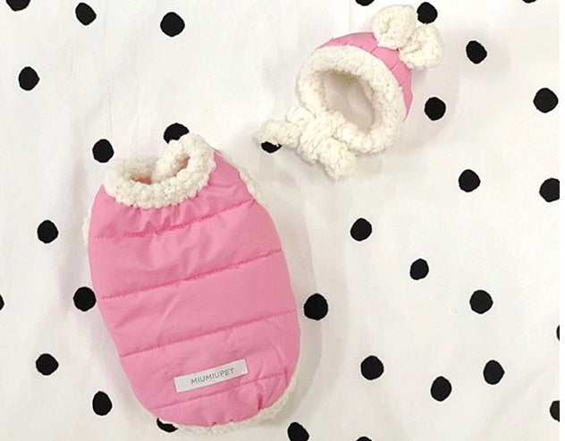"DOT" Fleece Dog Coat with Ears Hat