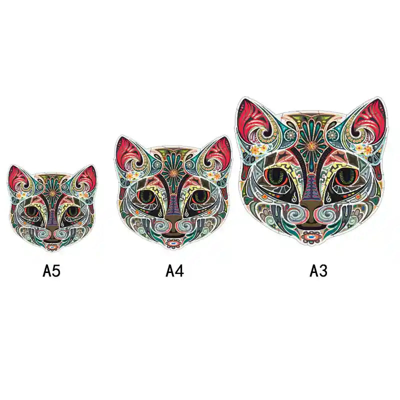 Puzzle Legno Gatto Fiori - Gioco Educativo Irregolare by Dog Moda