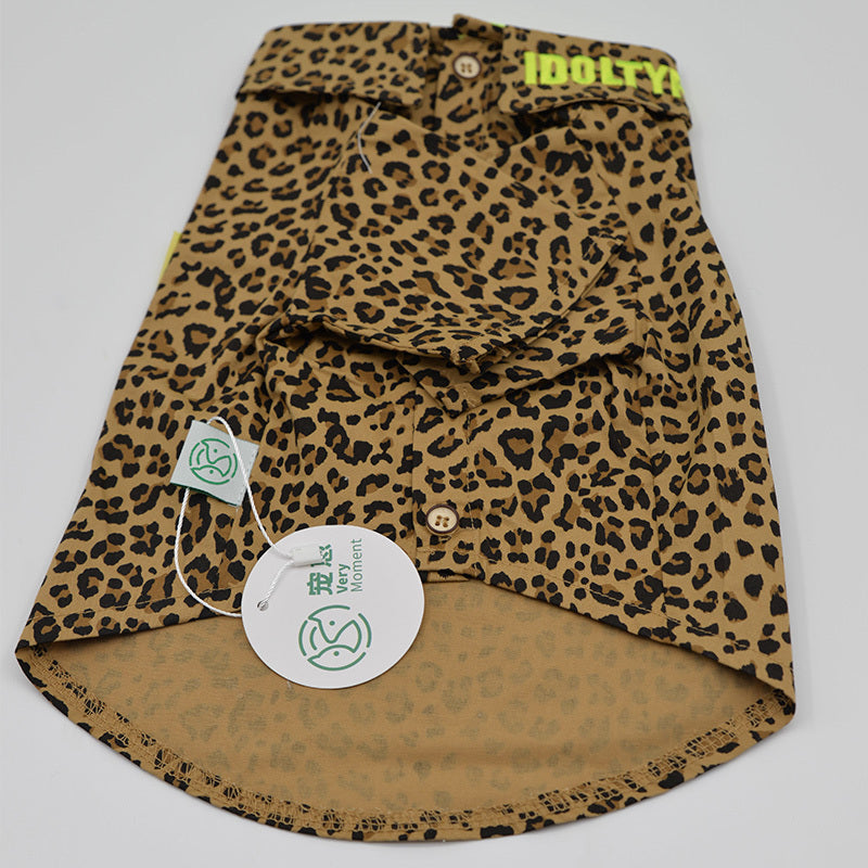 "IdolType" Leopard Dog Shirt