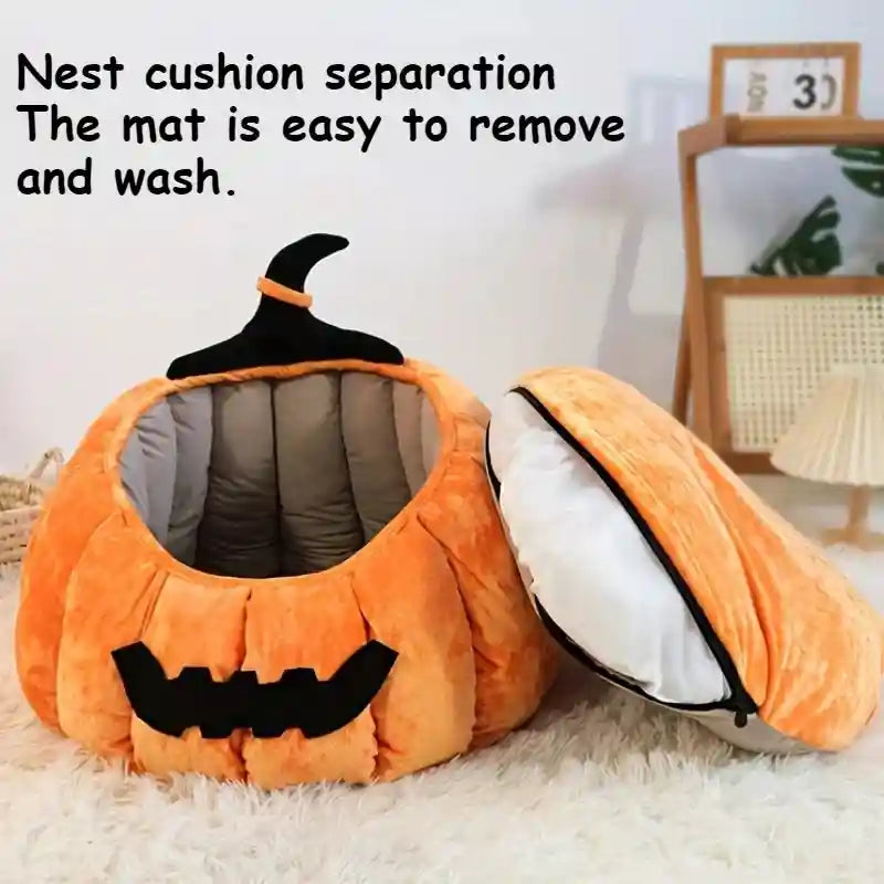 Cuccia Zucca Halloween per Gatti - Cuscino Sfoderabile by Dog Moda