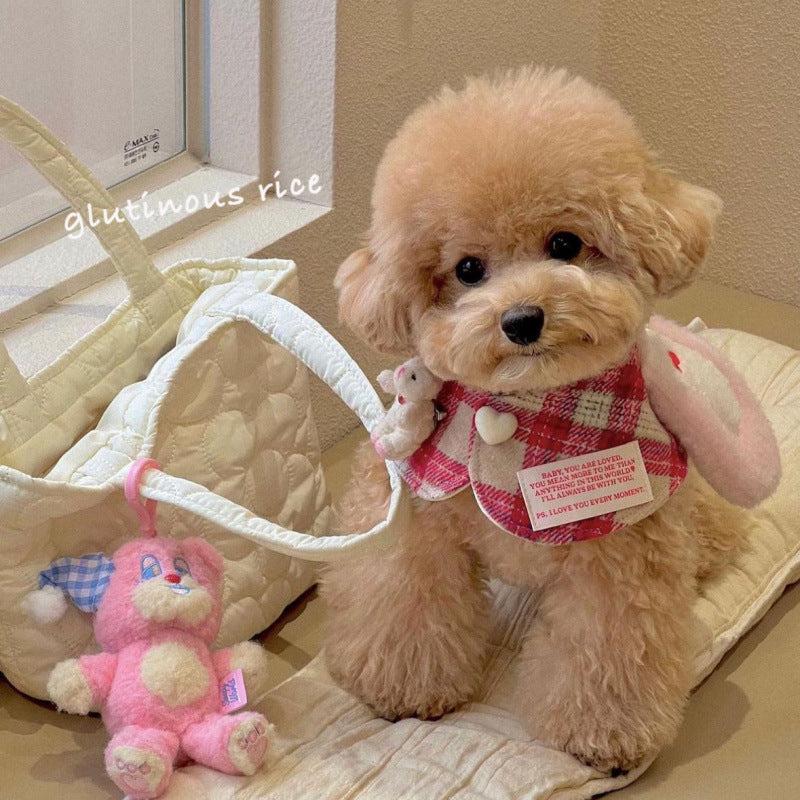 Rosa Hunde- und Katzenschal - Dekoratives Halstuch-Lätzchen