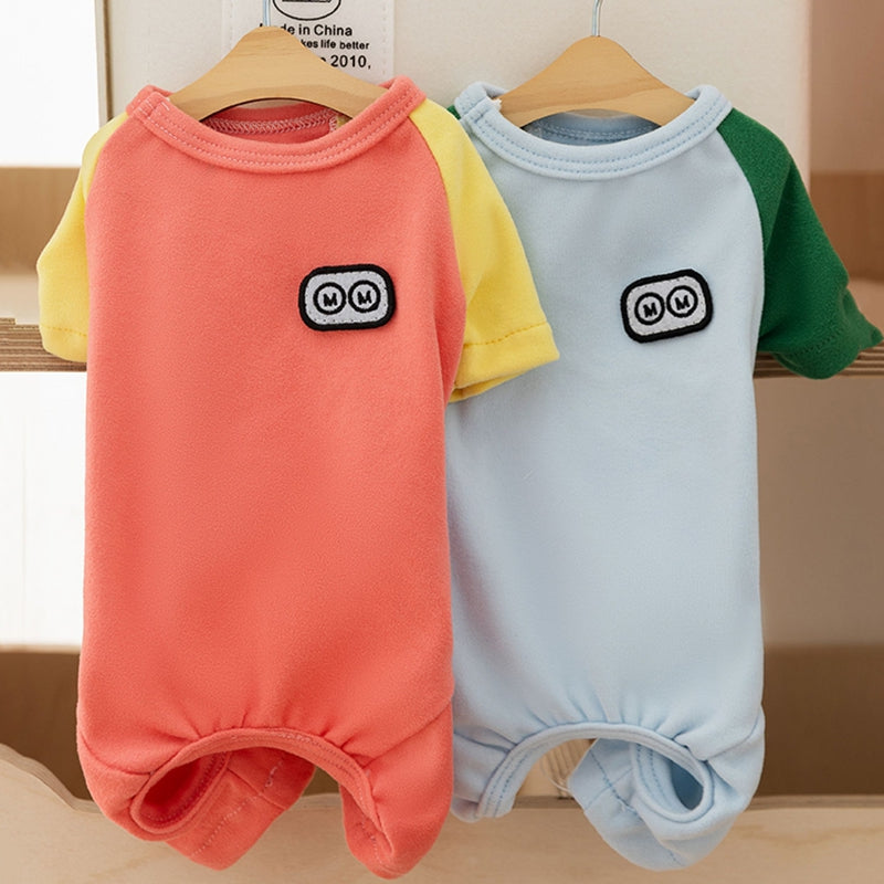 Tutina Fleece per Cani con Patch Cartoon - Pigiama Morbido