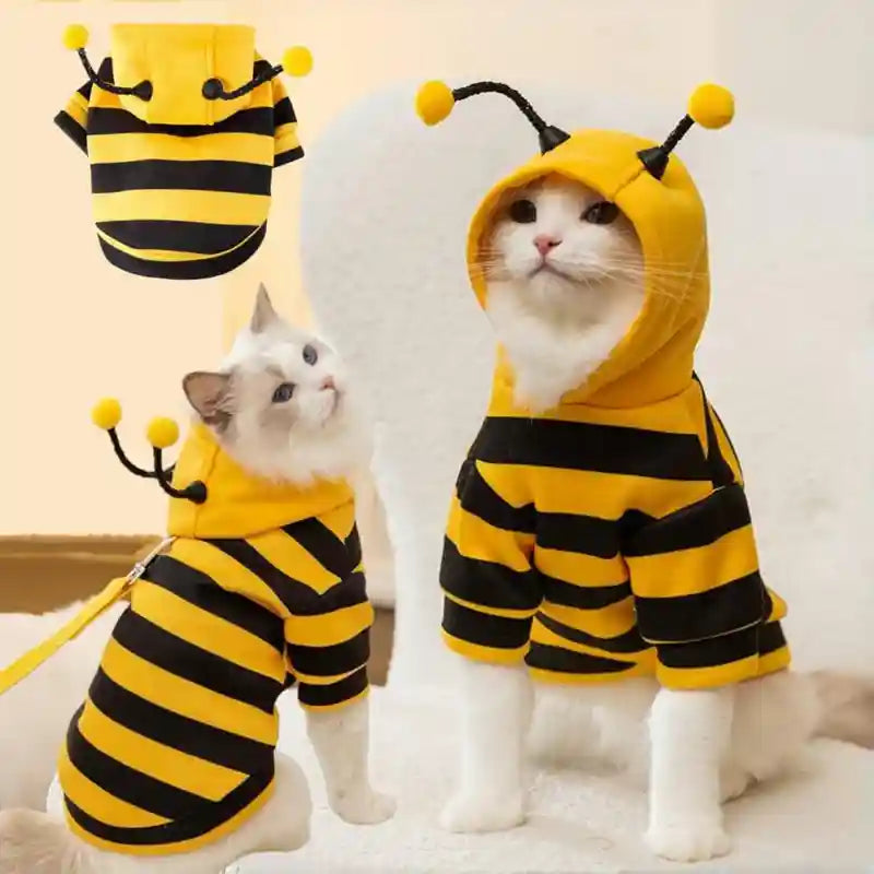 Sudadera con capucha para perros y gatos Abeja - Antenas divertidas