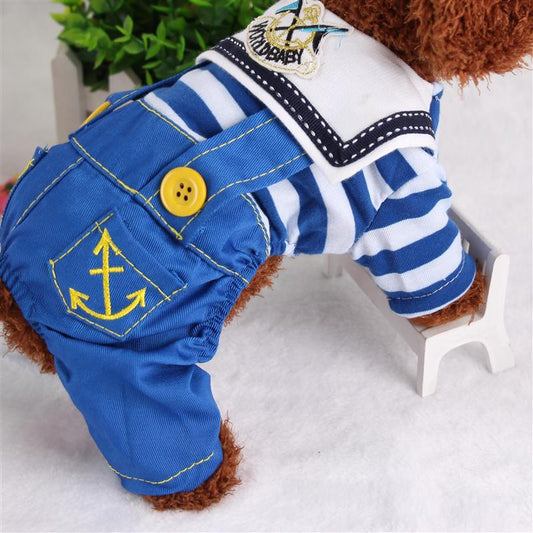 Maglione per Cani con Bretelle e Taschino Ancora Marinaro by Dog Moda