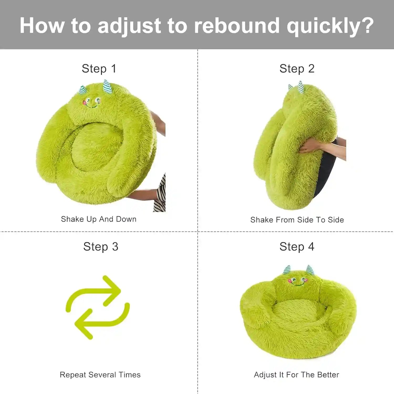 犬と猫用の落ち着くベッド - 柔らかく滑り止め付きクッション