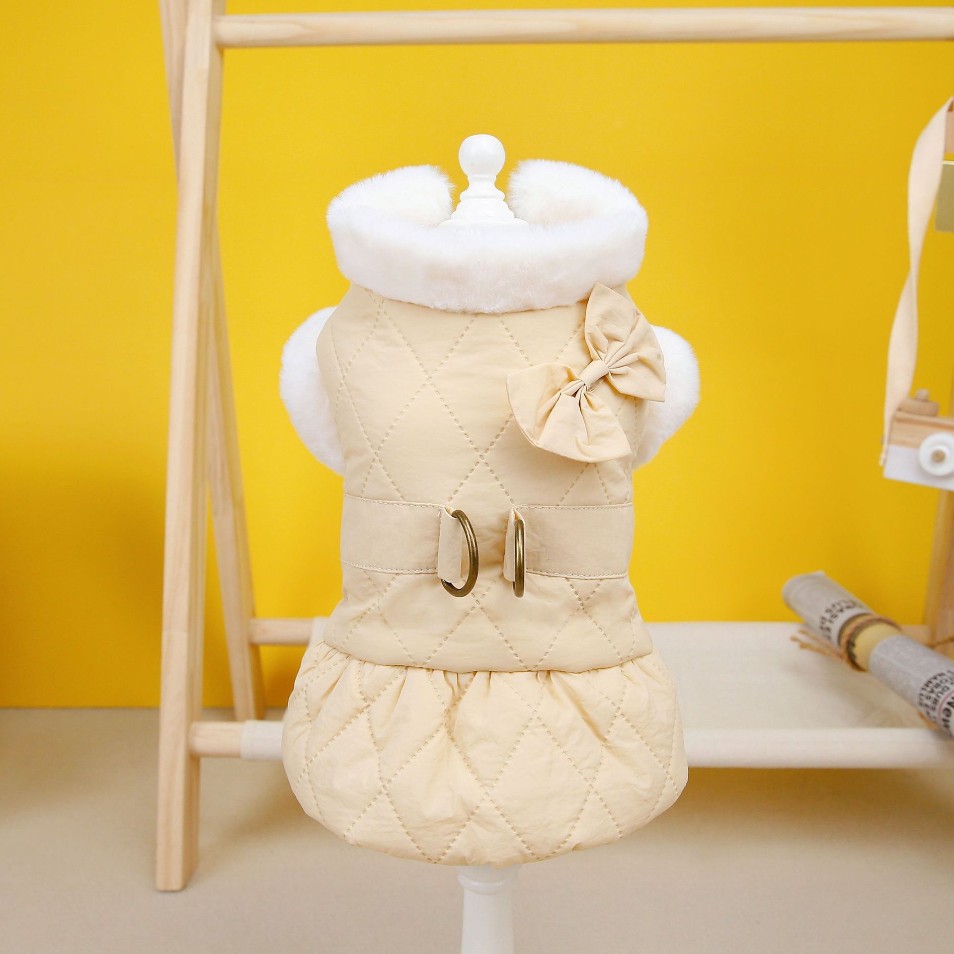 Cappottino Pile Cane Maltese Smantito | Caldo Smanicato con Fiocco