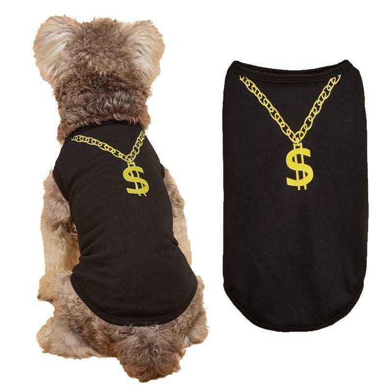 Maglia Cane Smanicata Dollar | Vest Estivo con Collana | Dogmoda by Dog Moda