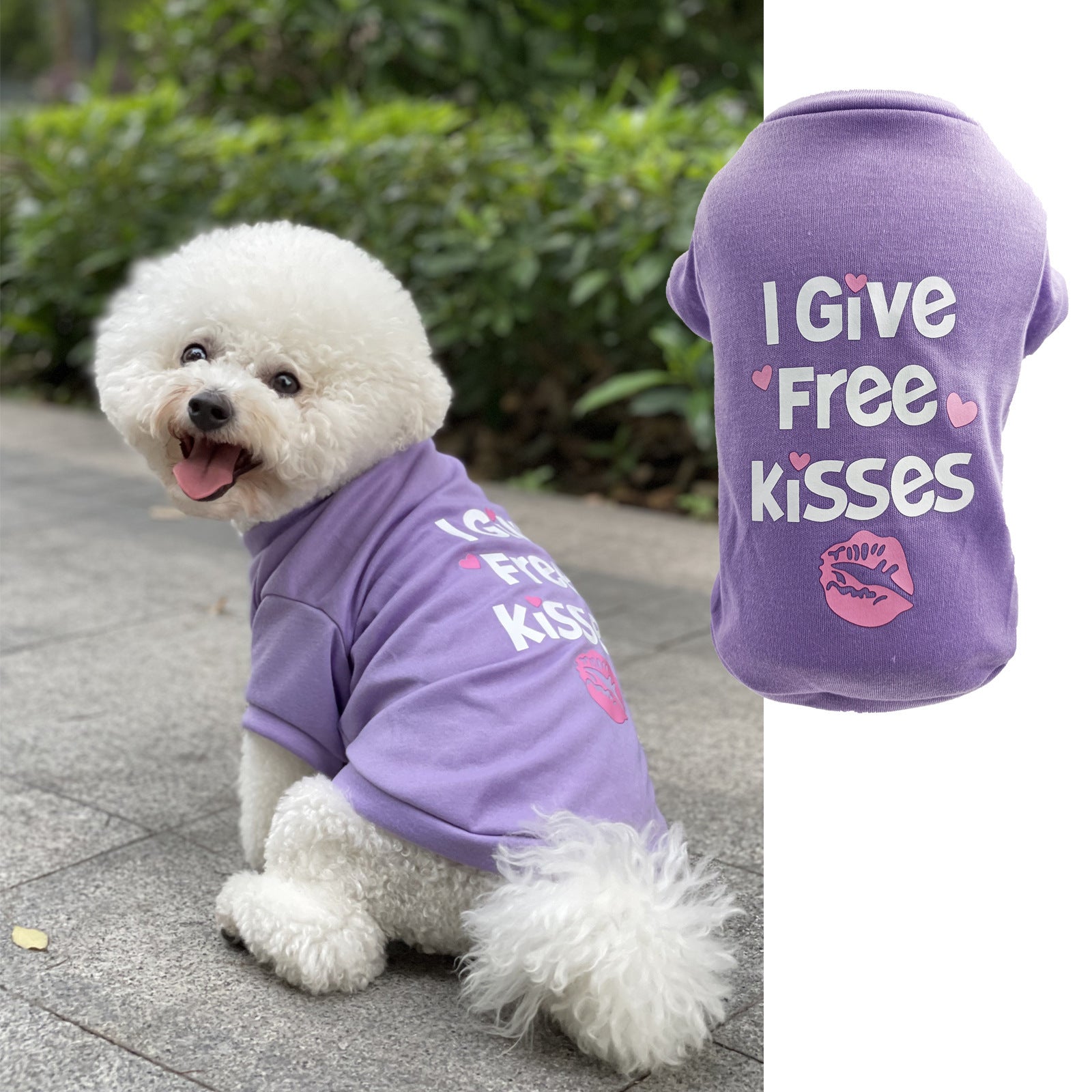 Baumwoll-Hunde-T-Shirt „Kisses“