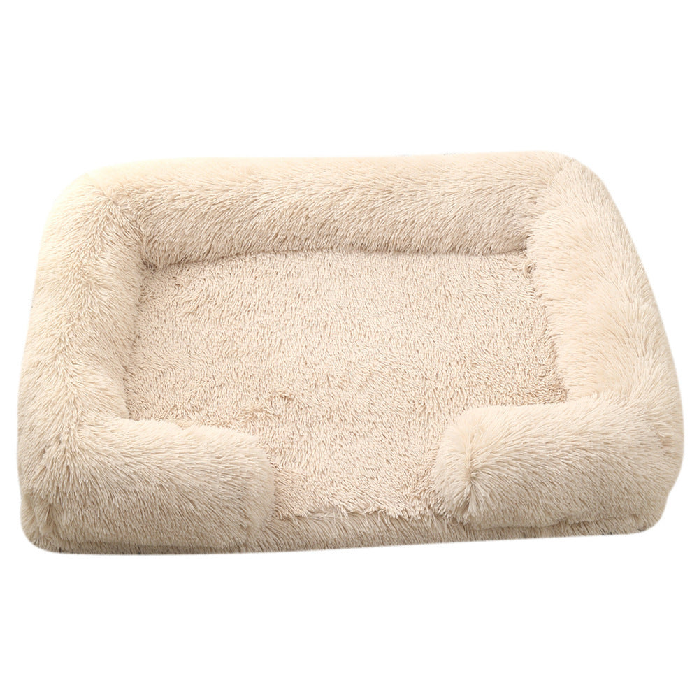 Flauschiges rechteckiges Hunde- und Katzenbett – Das perfekte Winternest