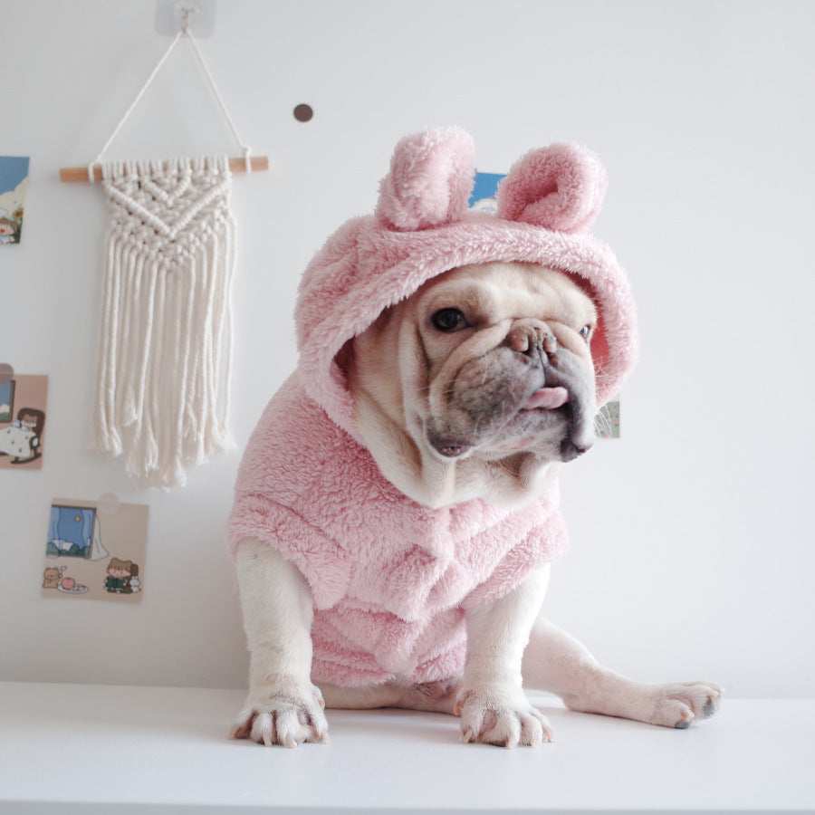 "Panda Chill" Dog Fleece Coat with Hood and Muzzle