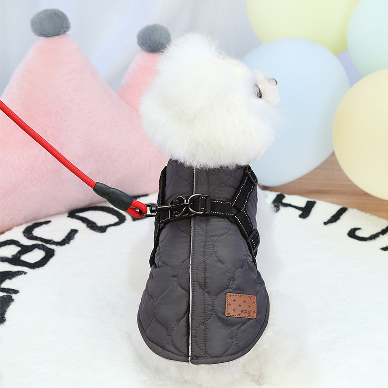 Cappottino per cani "Vicky" con pettorina e zip sul dorso | DogModa