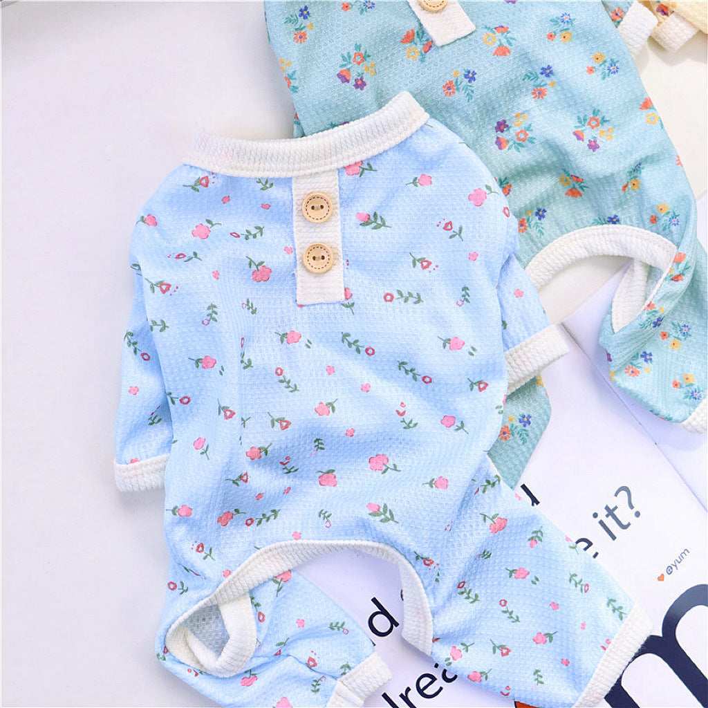 Pyjama im Daisy-Stil: Vierbeiniger Einteiler für kleine Hunde