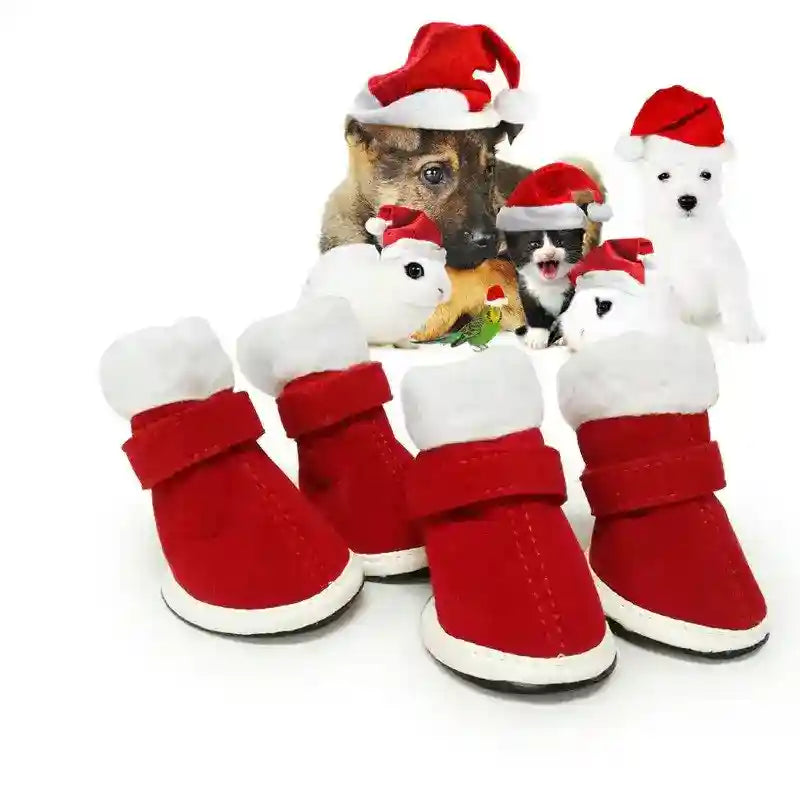 Scarpette Natalizie per Cani Rosse Antiscivolo by Dog Moda