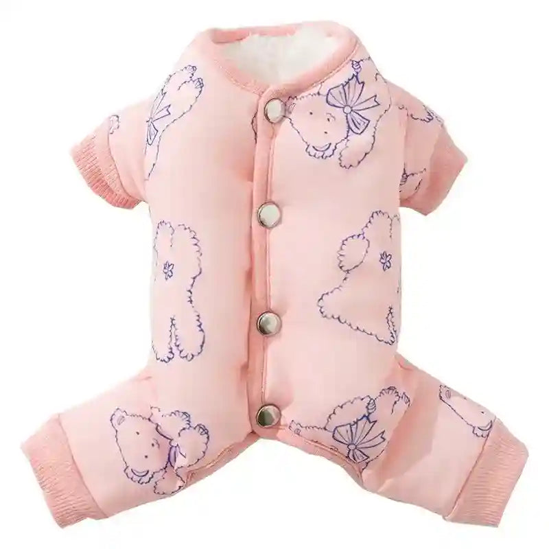 Mono acolchado ositos para perros - 4 patas invierno