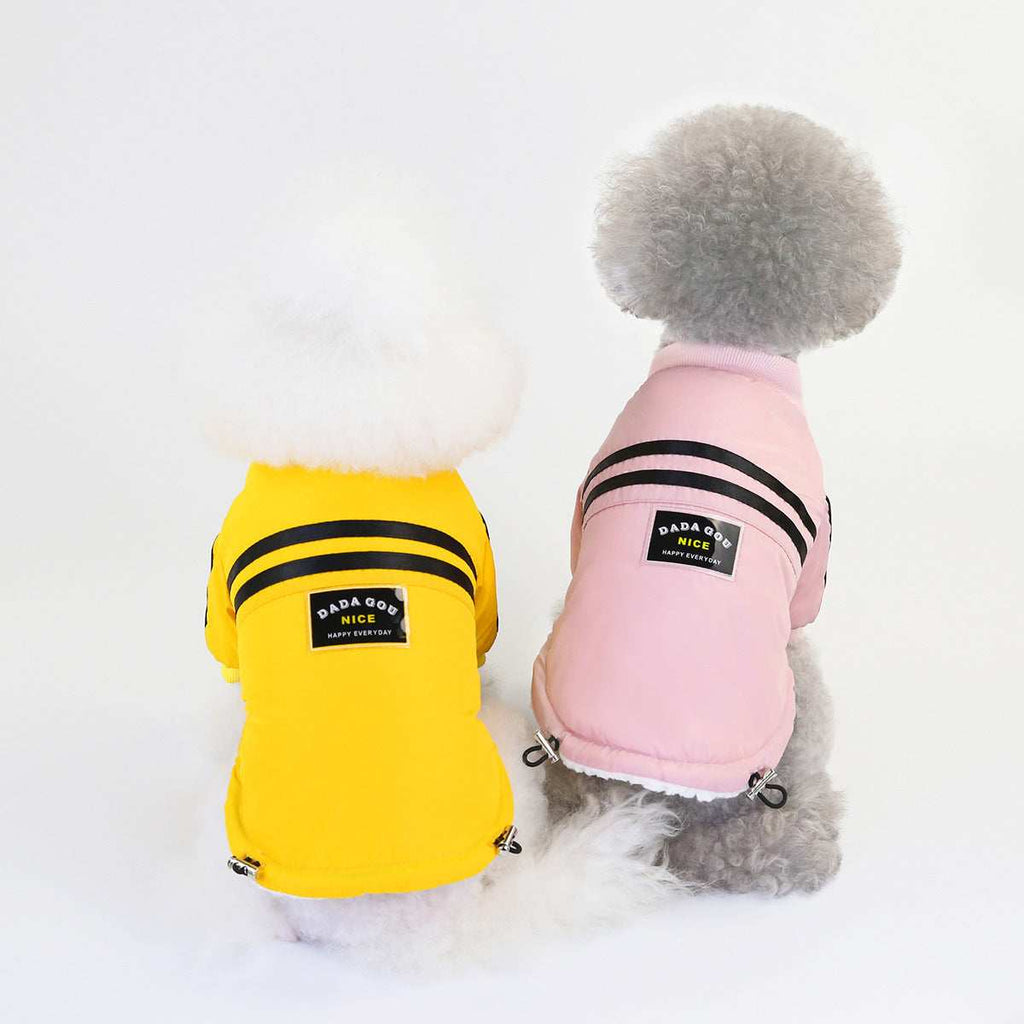 "NICE" Windproof Dog Coat in Yellow or Pink - Stylish and Functional 