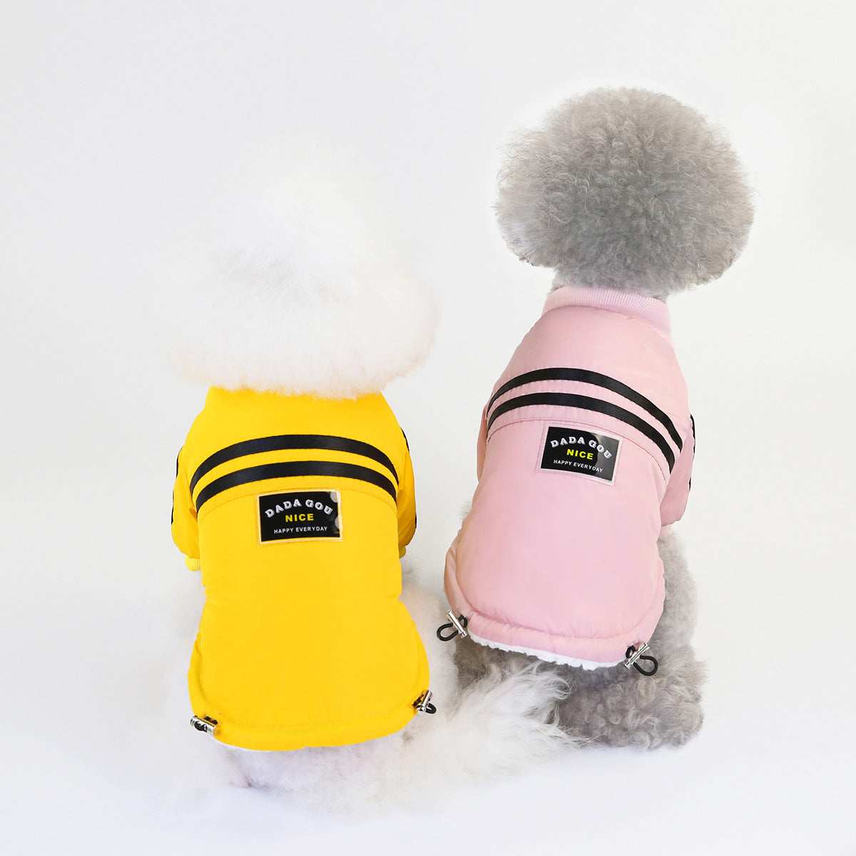 "NICE" Windproof Dog Coat in Yellow or Pink - Stylish and Functional 