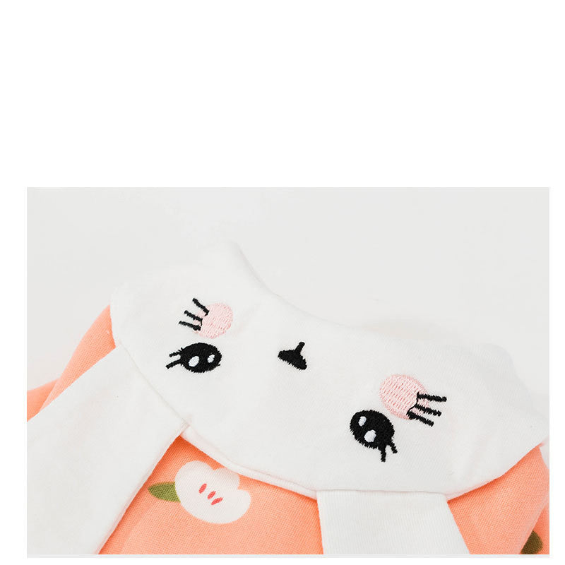 Pink Dog Hoodie with Rabbit Collar