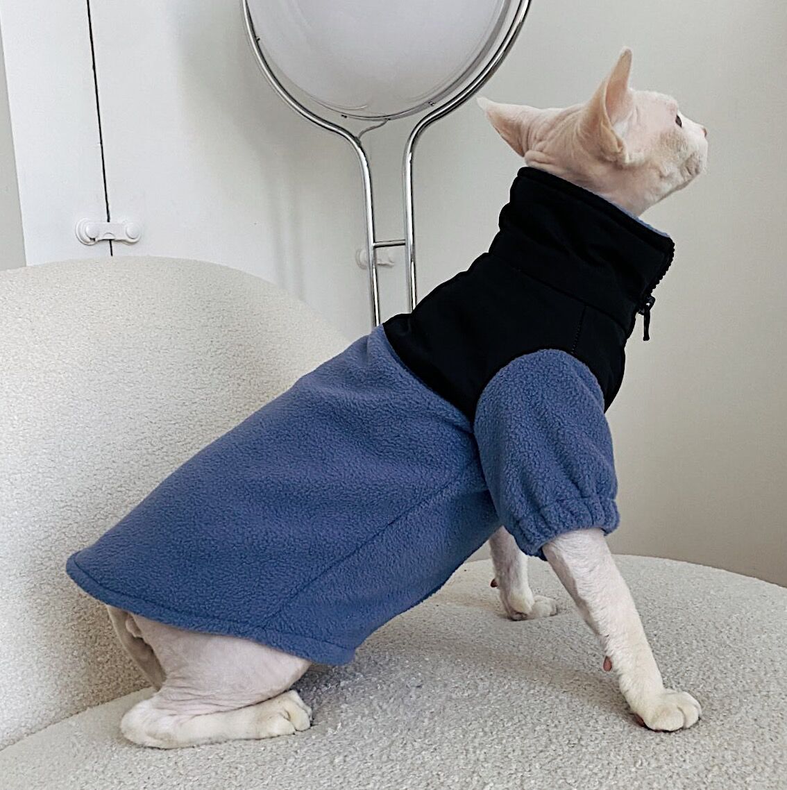 "The CAT Face" Cat Fleece Sweatshirt - Sporty and Warm with Zip