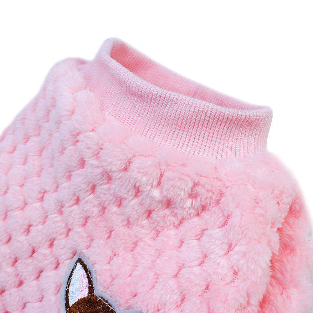 "Pie de Poule" Fleece Dog Sweater - Elegance and Warmth for Your Little Friends 