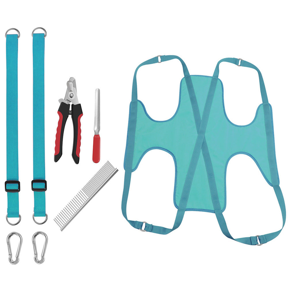 Dog and cat hammock with dog nail trimming grooming set