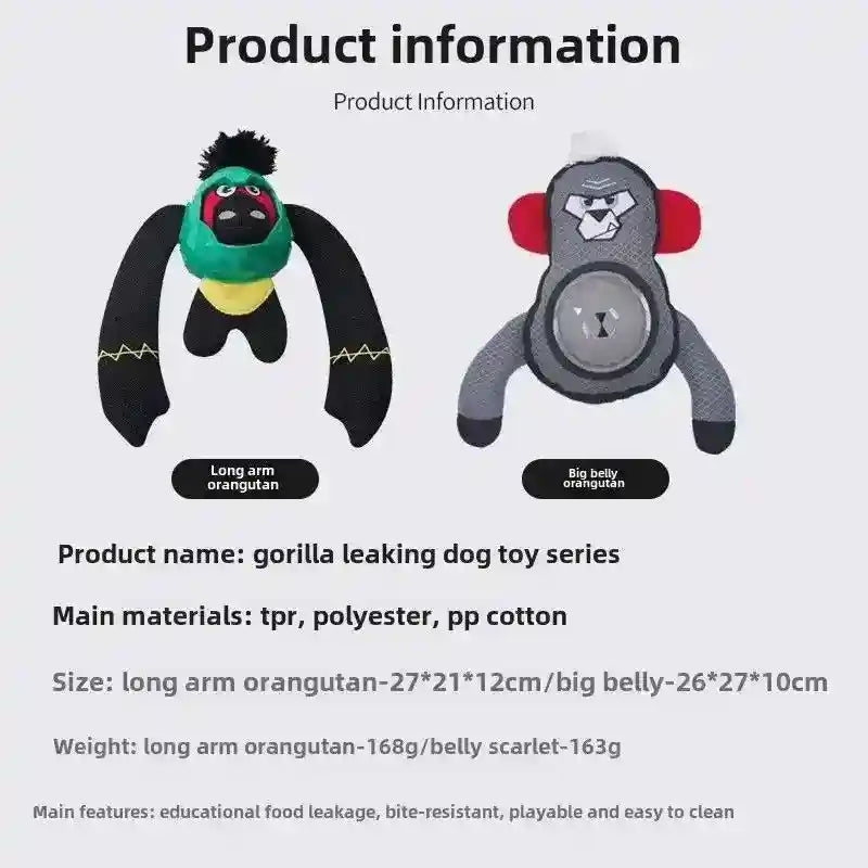 犬用スナックディスペンサーおもちゃ - ゴリラの音付き