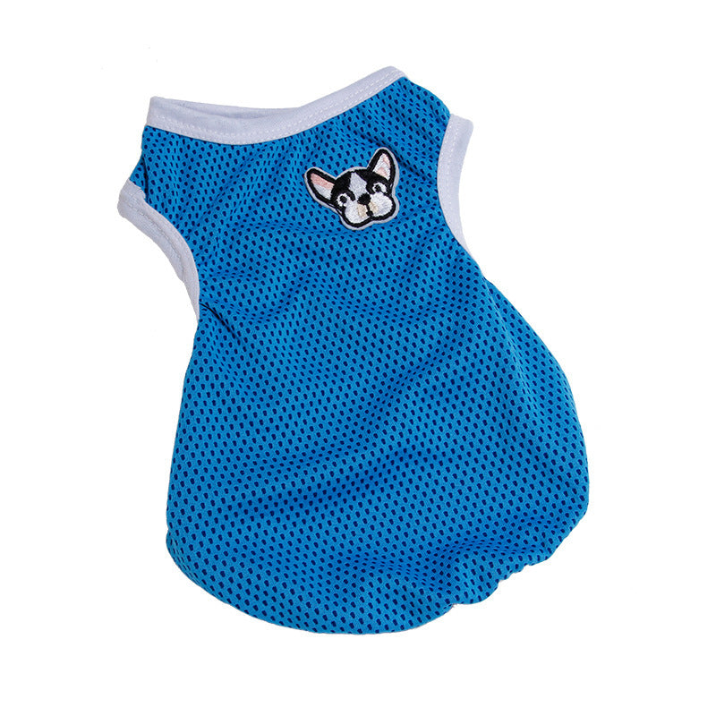 Breathable Dog Vest with "Bulldog" Embroidery