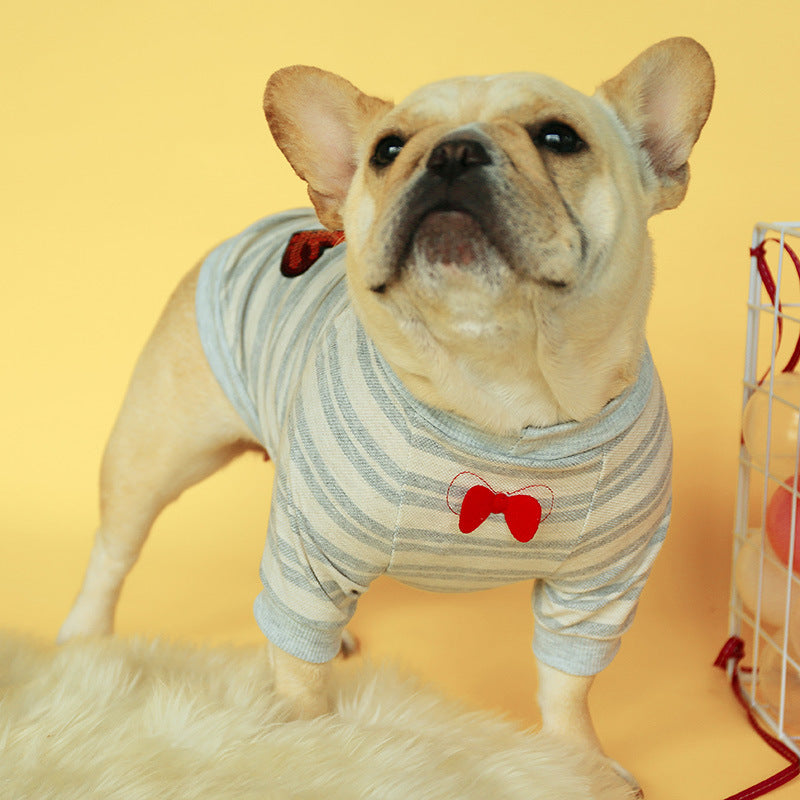Dog and Bulldog Sweater with Bow