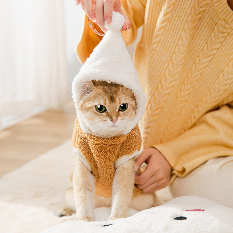 Felpa per Cani in Morbido Pile con Cappuccio e Pompom – Comfort e Stile per il Tuo Amico a Quattro Zampe - Dog Moda