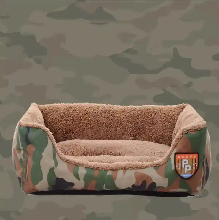 犬と猫用カモフラージュ両面ベッド